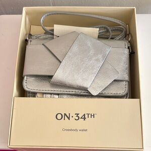 ON 34TH Silver Crossbody Bag